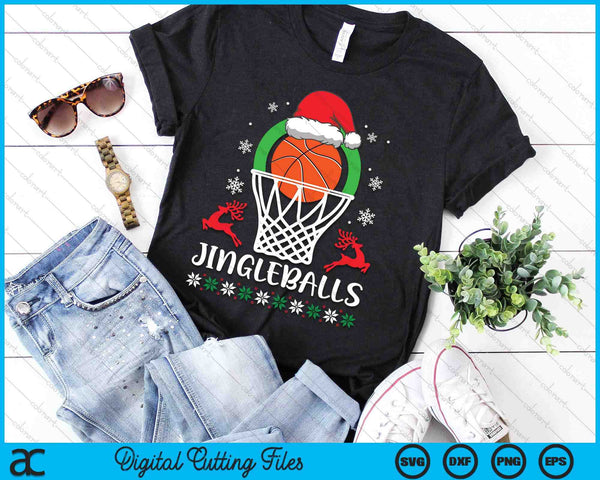 Jingleballs Basketball Player Merry Xmas Christmas Day SVG PNG Digital Cutting Files