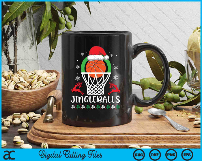 Jingleballs Basketball Player Merry Xmas Christmas Day SVG PNG Digital Cutting Files