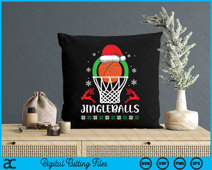 Jingleballs Basketball Player Merry Xmas Christmas Day SVG PNG Digital Cutting Files