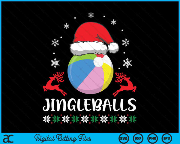 Jingleballs Beach Ball Player Merry Xmas Christmas Day SVG PNG Digital Cutting Files