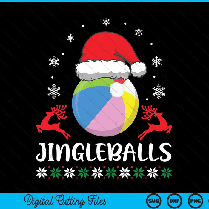 Jingleballs beach ball player merry Xmas Christmas day SVG PNG cut file for Cricut
