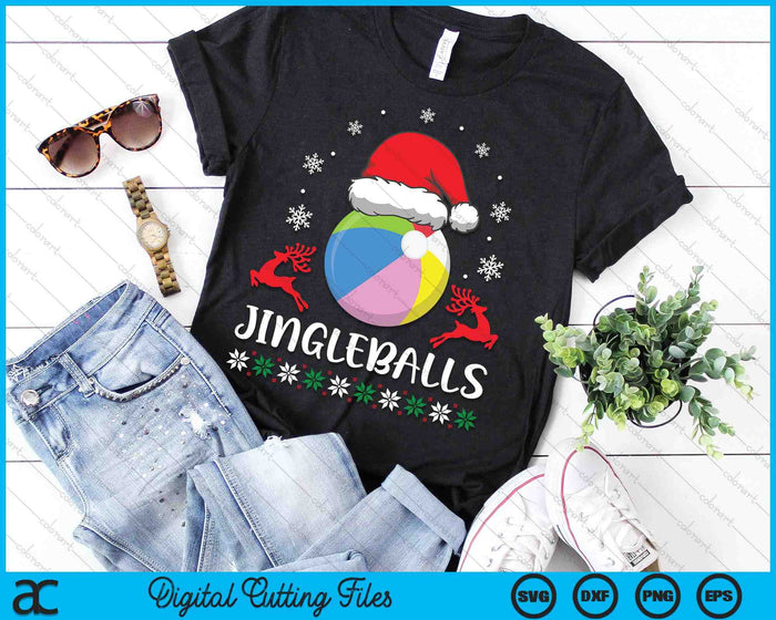 Jingleballs Beach Ball Player Merry Xmas Christmas Day SVG PNG Digital Cutting Files