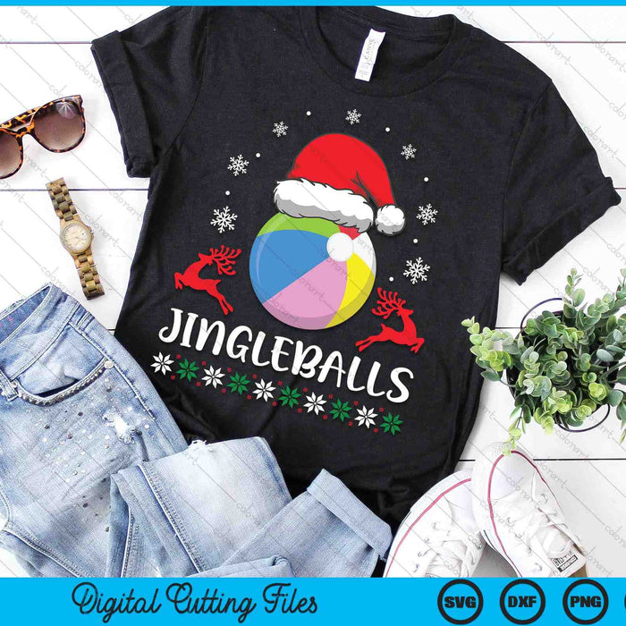 Jingleballs Beach Ball Player Merry Xmas Christmas Day SVG PNG Digital Cutting Files