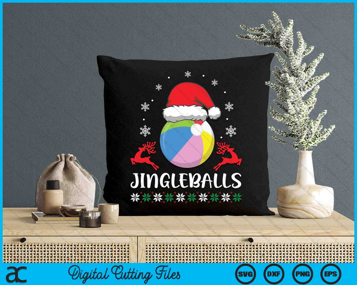 Jingleballs Beach Ball Player Merry Xmas Christmas Day SVG PNG Digital Cutting Files