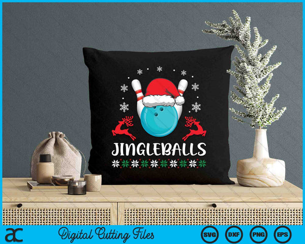 Jingleballs Bowling Player Merry Xmas Christmas Day SVG PNG Digital Cutting Files