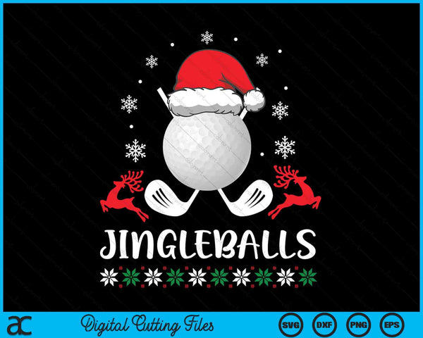 Jingleballs Golf Player Merry Xmas Christmas Day SVG PNG Digital Cutting Files