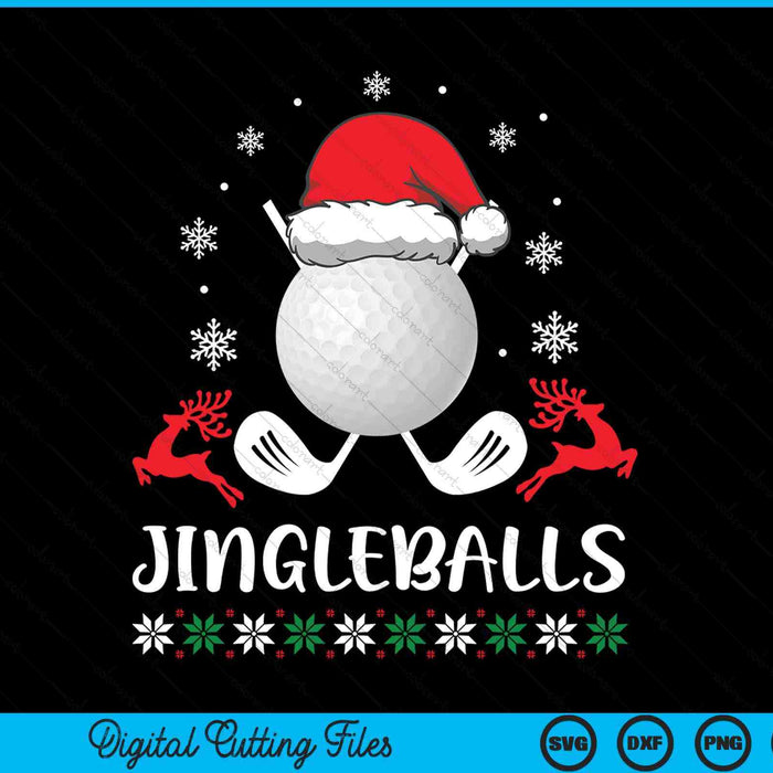 Jingleballs golf player merry Xmas Christmas day SVG PNG cut file for Cricut