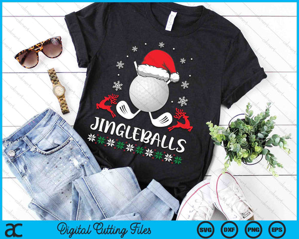 Jingleballs Golf Player Merry Xmas Christmas Day SVG PNG Digital Cutting Files