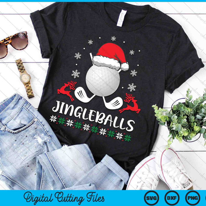 Jingleballs Golf Player Merry Xmas Christmas Day SVG PNG Digital Cutting Files