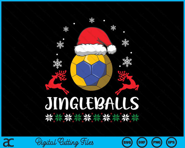 Jingleballs Handball Player Merry Xmas Christmas Day SVG PNG Digital Cutting Files