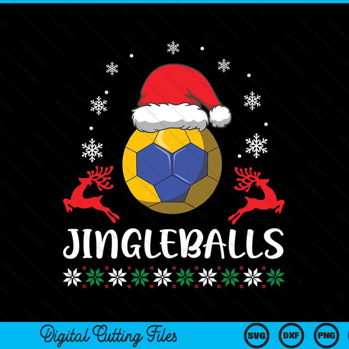 Jingleballs handball player merry Xmas Christmas day SVG PNG cut file for Cricut