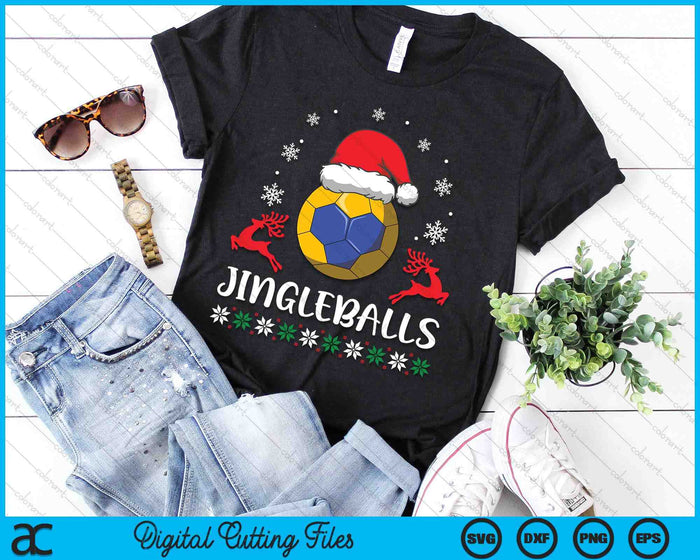 Jingleballs Handball Player Merry Xmas Christmas Day SVG PNG Digital Cutting Files