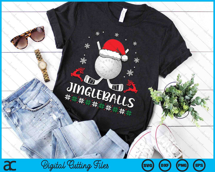 Jingleballs Hockey Player Merry Xmas Christmas Day SVG PNG Digital Cutting Files