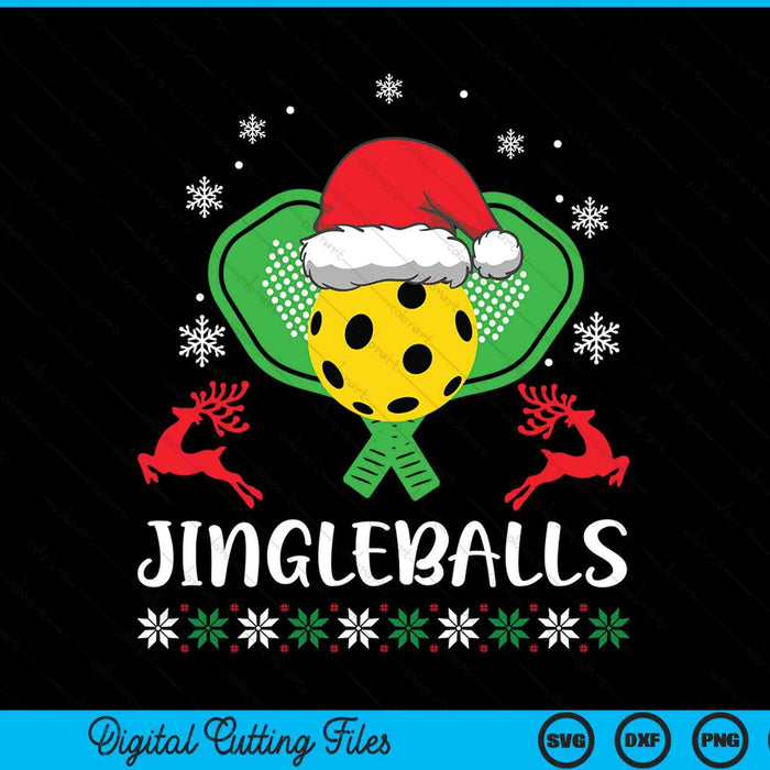 Jingleballs pickleball player merry Xmas Christmas day SVG PNG cut file for Cricut