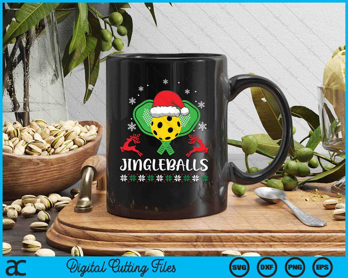 Jingleballs Pickleball Player Merry Xmas Christmas Day SVG PNG Digital Cutting Files