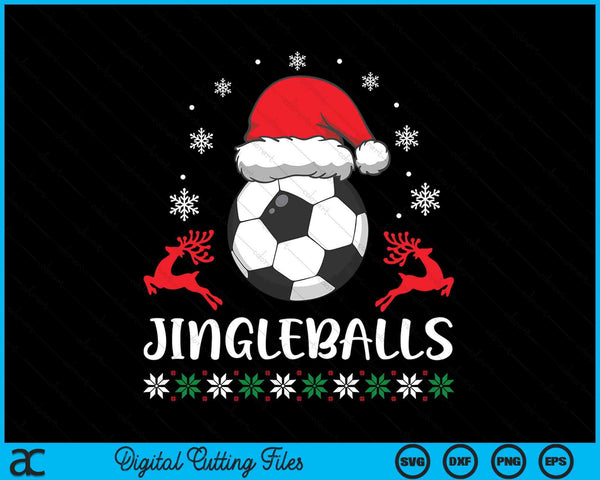 Jingleballs Soccer Player Merry Xmas Christmas Day SVG PNG Digital Cutting Files