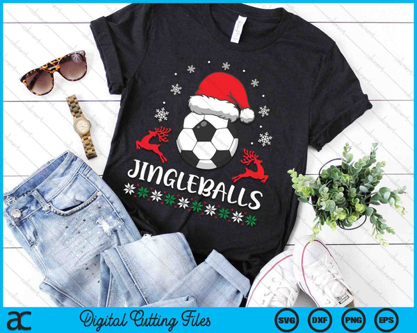 Jingleballs Soccer Player Merry Xmas Christmas Day SVG PNG Digital Cutting Files