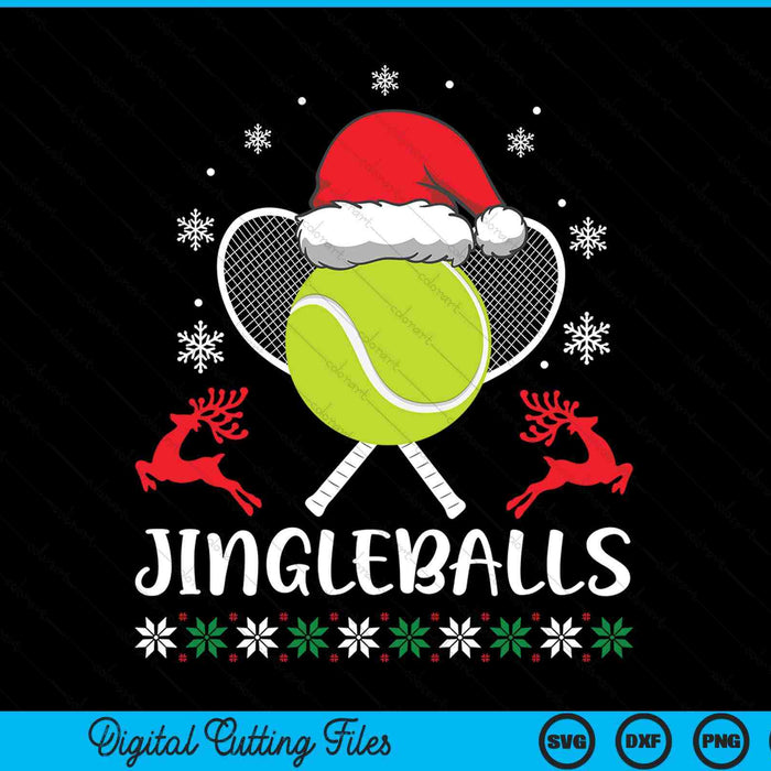 Jingleballs tennis player merry Xmas Christmas day SVG cut file