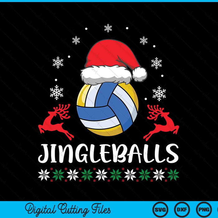 Jingleballs Volleyball Player Merry Xmas Christmas Day SVG PNG Digital Cutting Files