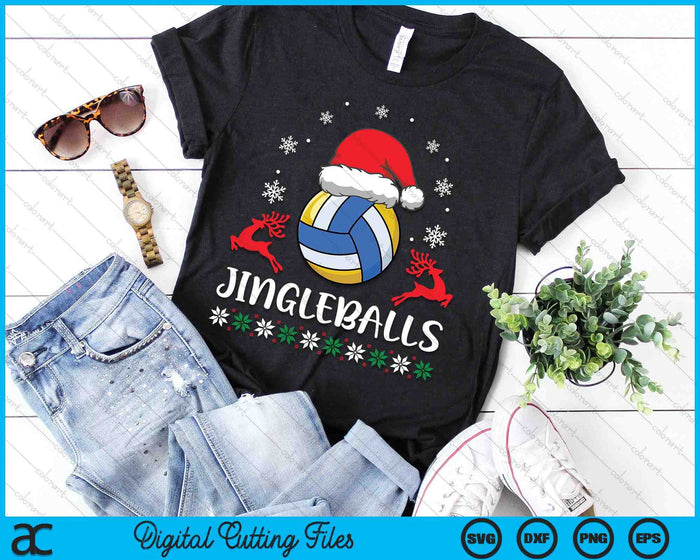 Jingleballs Volleyball Player Merry Xmas Christmas Day SVG PNG Digital Cutting Files