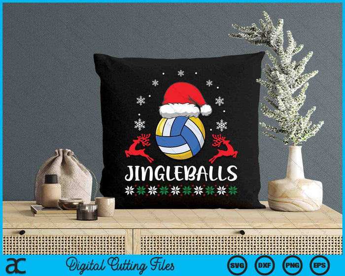 Jingleballs Volleyball Player Merry Xmas Christmas Day SVG PNG Digital Cutting Files