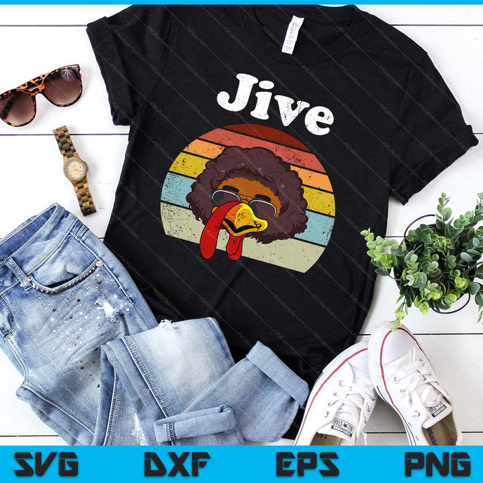 Jive Thanksgiving Turkey Day Funny Face Vintage Retro Style SVG PNG Digital Printable Files