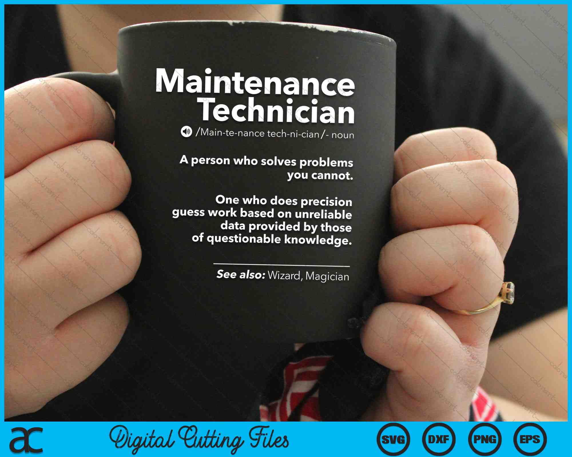 Job Definition Funny Maintenance Technician SVG Digital Cutting Files ...