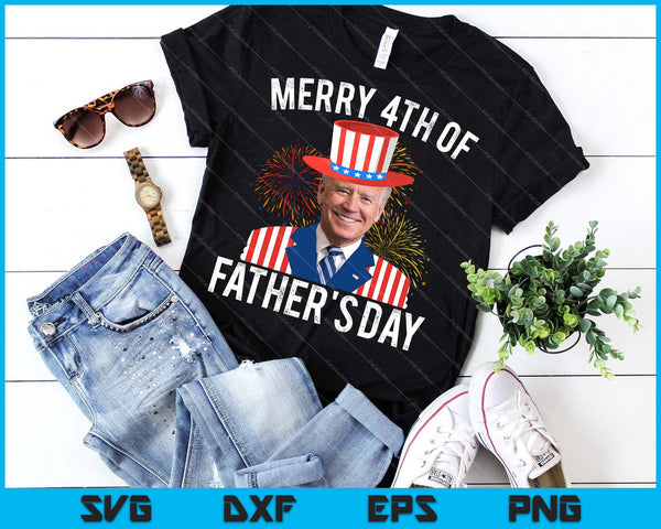 Joe Biden Feliz 4 del Día del Padre 4 de julio SVG PNG Cortando archivos imprimibles