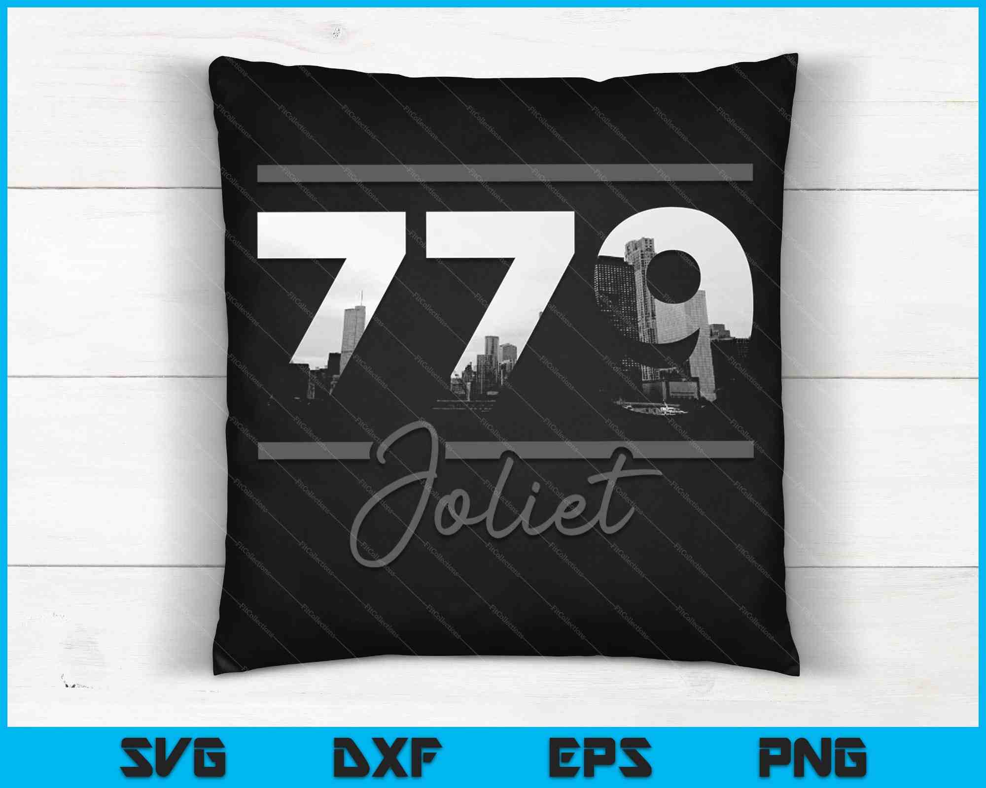 Joliet 779 Area Code Skyline Illinois Vintage SVG PNG Files ...