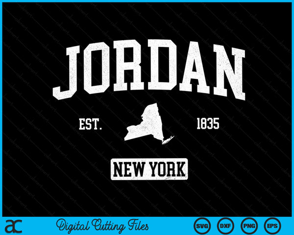 Jordan New York NY Vintage Athletic Sports Design SVG PNG Digital Cutting File