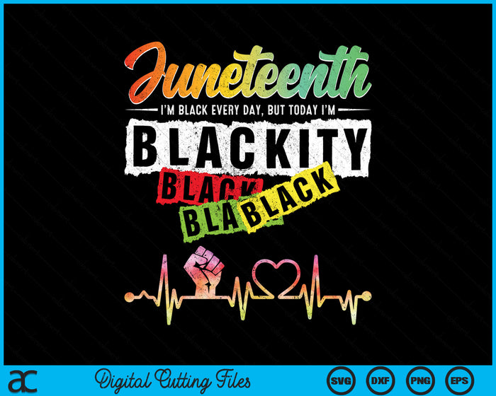 Juneteenth Blackity Heartbeat Black History African American SVG PNG Digital Cutting File