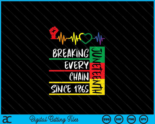 Juneteenth Breaking Every Chain Since 1865 SVG PNG Cutting Printable Files