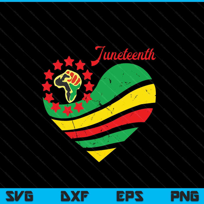 Juneteenth Heart SVG PNG Digital Cutting File