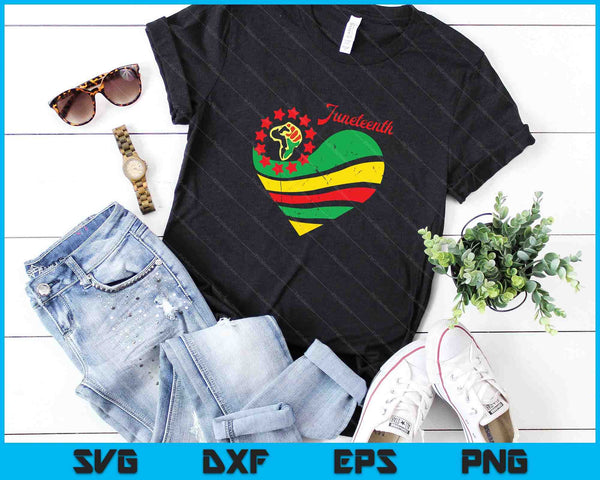 Juneteenth hart SVG PNG digitaal snijden bestand - on a t-shirt