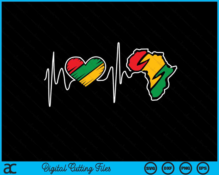 Juneteenth Heartbeat Black History SVG PNG Digital Printable Files