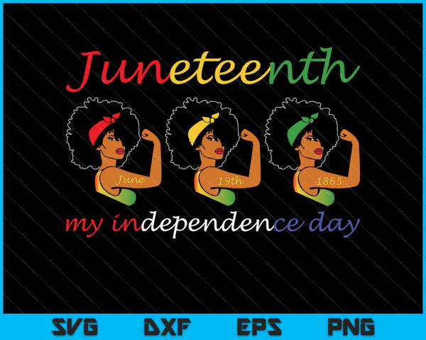 Juneteenth Is My Independence Day Happy Free Black Women SVG PNG Cutting Printable Files