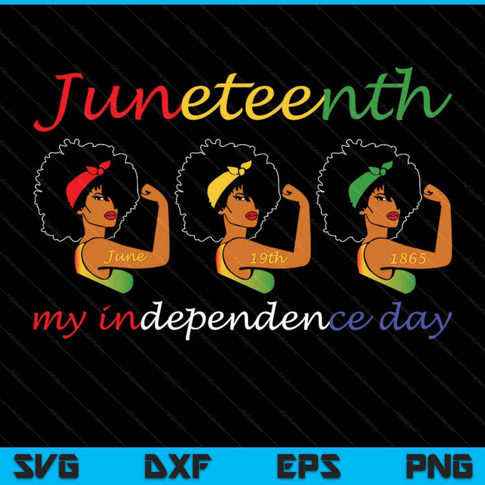 Juneteenth is mijn onafhankelijkheidsdag gelukkig gratis zwarte SVG PNG snijden afdrukbare bestanden