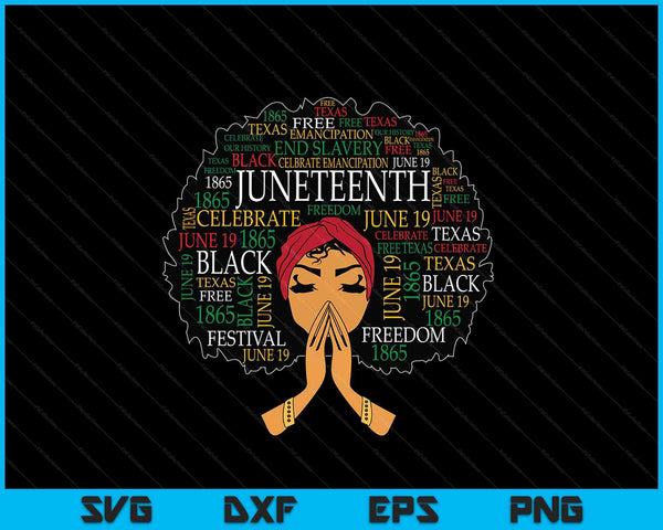 Juneteenth Melanin Black Women Natural Hair SVG PNG Cutting Printable Files