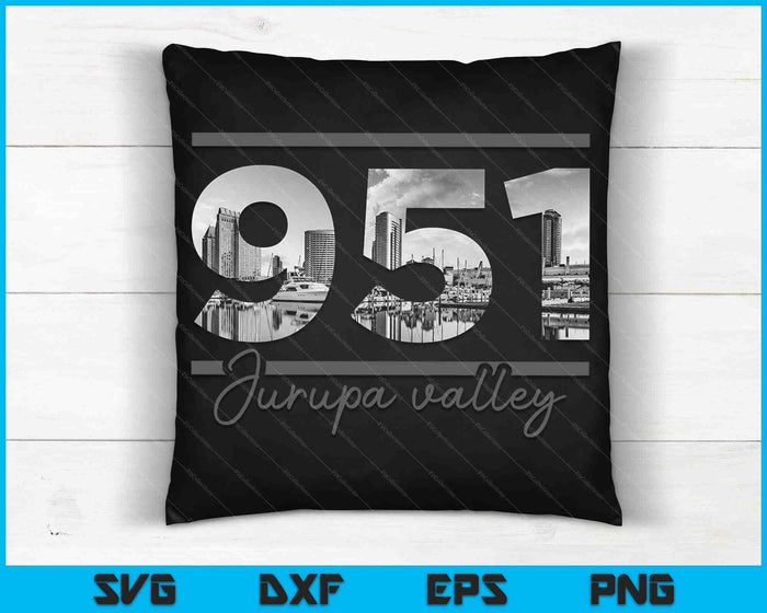 Jurupa Valley 951 Area Code Skyline California Vintage SVG PNG Cutting Printable Files