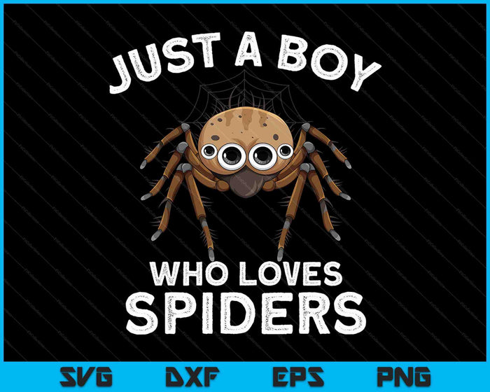 Just A Boy Who Loves Spiders SVG PNG Digital Printable Files