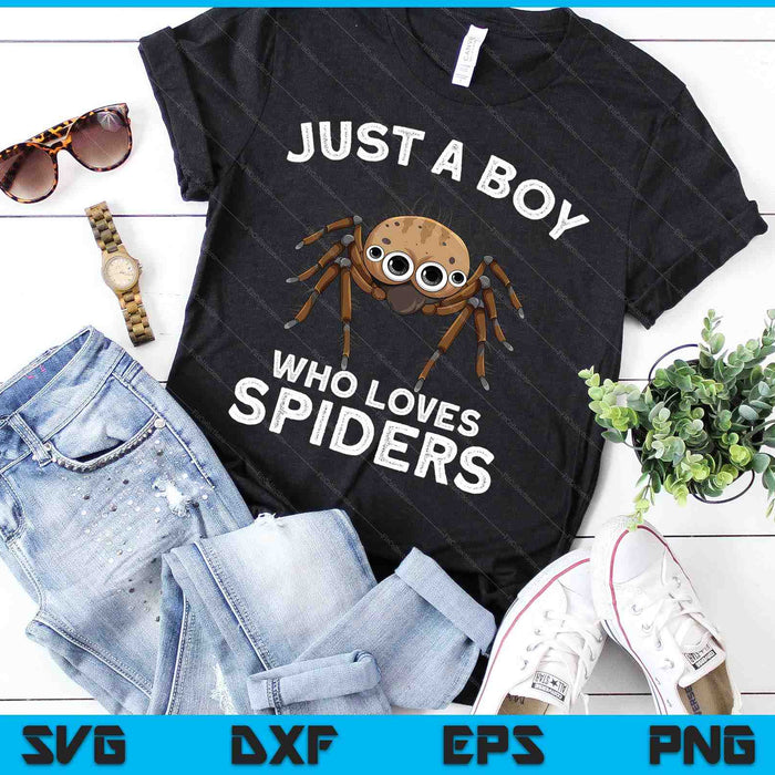 Gewoon een jongen die van spinnen houdt SVG PNG digitale afdrukbare bestanden