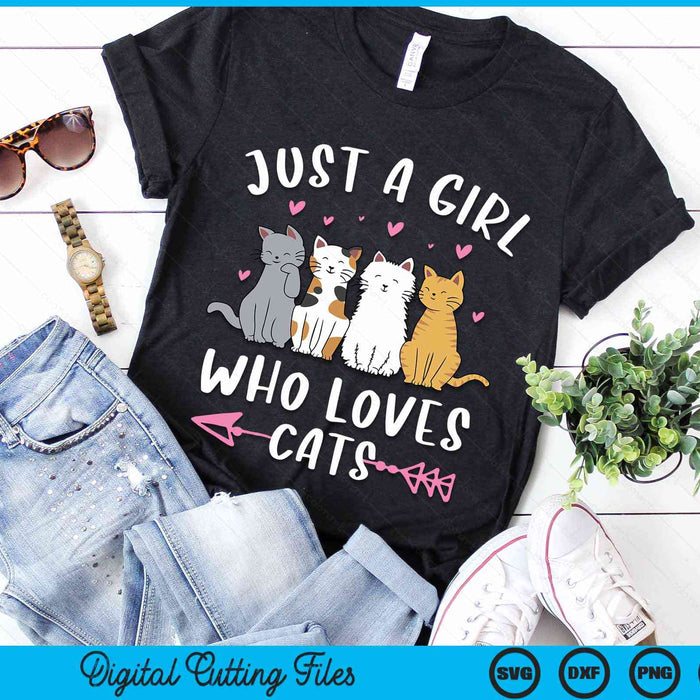 Just A Girl Who Loves Cats Cute Cat Lover SVG PNG Digital Cutting Files