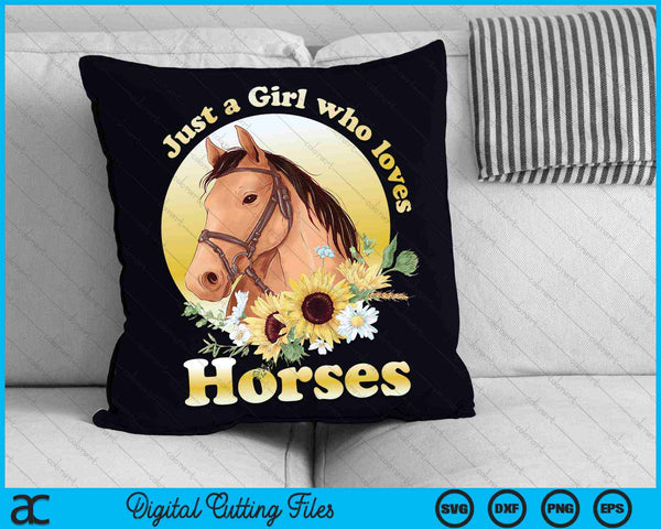 Sólo una chica que ama montar a caballo SVG PNG archivos de corte digital