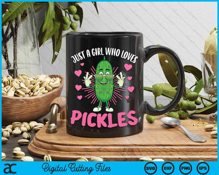 Just A Girl Who Loves Pickles Funny Dill Pickle Sunglasse SVG PNG Digital Cutting File