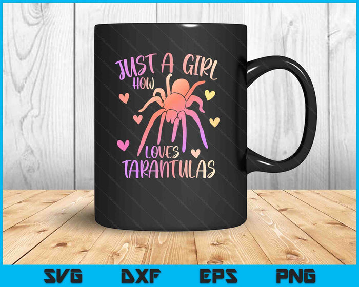 Just A Girl Who Loves Tarantulas - Spider Lover Tarantula SVG PNG Digital Printable Files