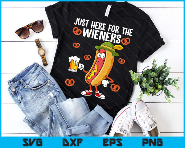 Just Here For The Wieners Hotdog Funny Oktoberfest Party SVG PNG Digital Printable Files