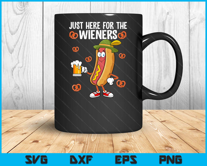 Just Here For The Wieners Hotdog Funny Oktoberfest Party SVG PNG Digital Printable Files