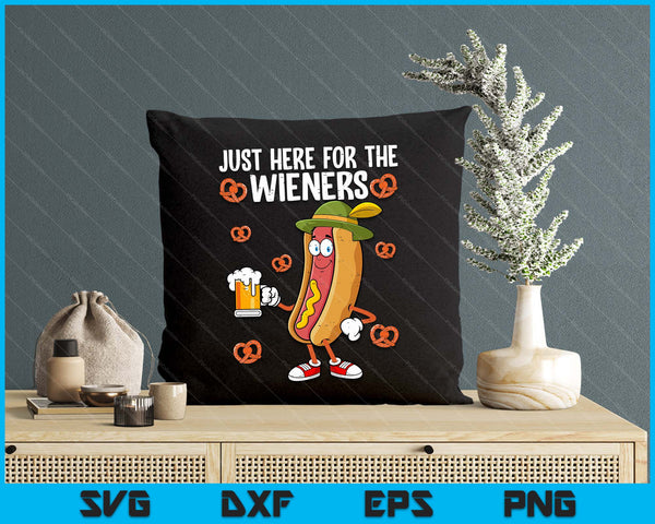 Just Here For The Wieners Hotdog Funny Oktoberfest Party SVG PNG Digital Printable Files
