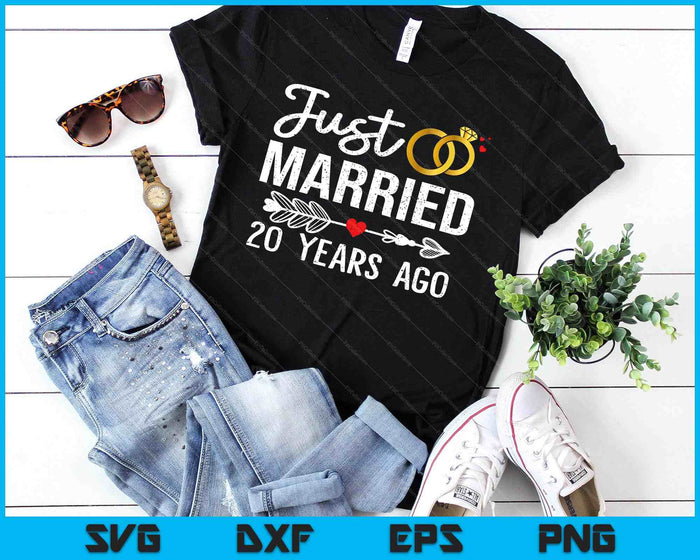 Just Married 20 Years Ago Funny Couple 20th Anniversary SVG PNG Digital Printable Files