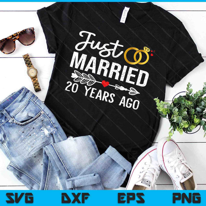 Just Married 20 Years Ago Funny Couple 20th Anniversary SVG PNG Digital Printable Files